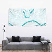 Aloha Lei Mikioi Tapestry Teal Polynesian Tribal Tatau Pattern
