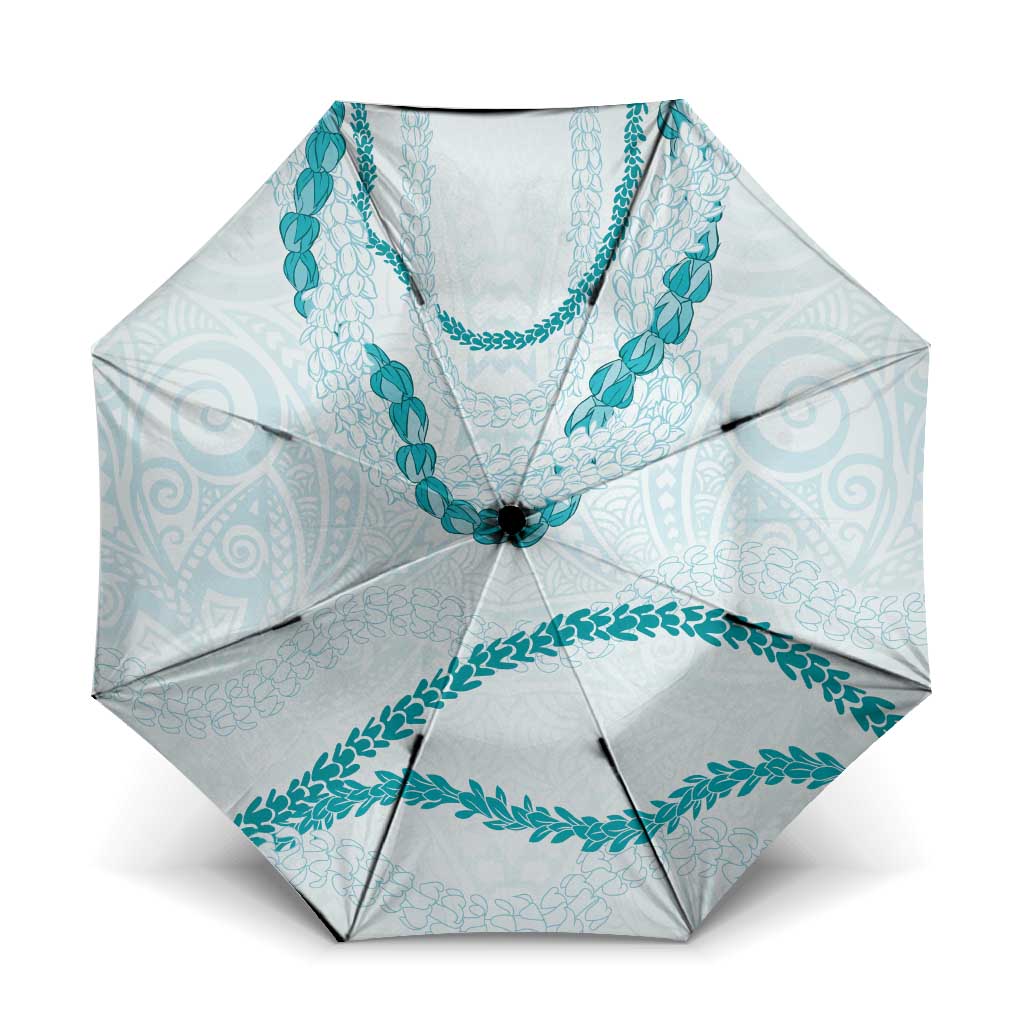 Aloha Lei Mikioi Umbrella Aloha Lei Mikioi LT9 One Size Folded 11.42 inch Opened Diameter 37.4 inch Teal - Polynesian Pride