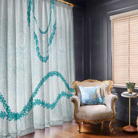 Aloha Lei Mikioi Window Curtain Teal Polynesian Tribal Tatau Pattern LT9 - Polynesian Pride