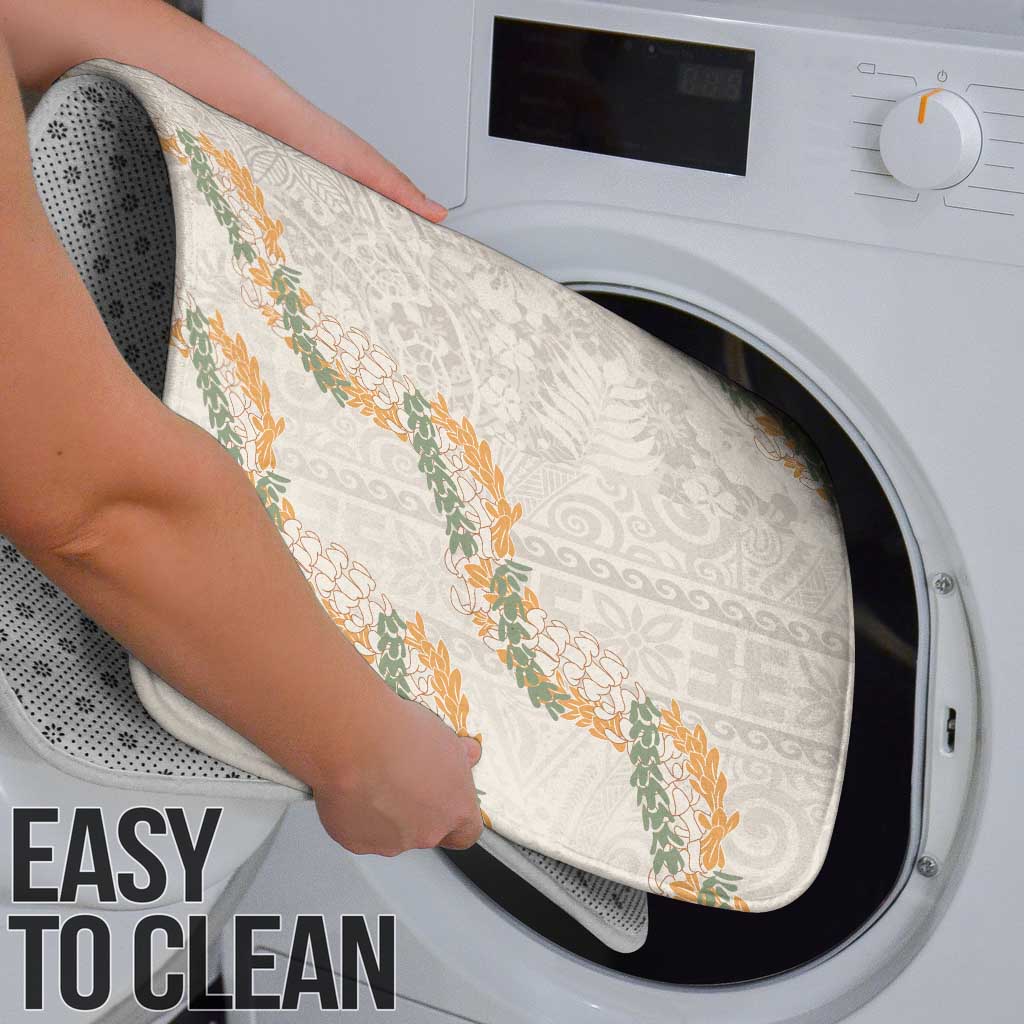 Aloha Pakalana and Puakenikeni Lei Bathroom Set Beige Hawaiian Pattern - Polynesian Pride