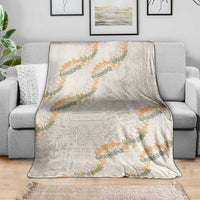 Aloha Pakalana and Puakenikeni Lei Blanket Beige Hawaiian Pattern LT9 - Polynesian Pride
