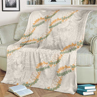 Aloha Pakalana and Puakenikeni Lei Blanket Beige Hawaiian Pattern LT9 - Polynesian Pride