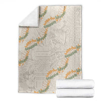 Aloha Pakalana and Puakenikeni Lei Blanket Beige Hawaiian Pattern LT9 - Polynesian Pride