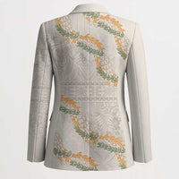 Aloha Pakalana and Puakenikeni Lei Blazer Beige Hawaiian Pattern LT9 - Polynesian Pride