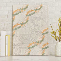 Aloha Pakalana and Puakenikeni Lei Canvas Wall Art Beige Hawaiian Pattern LT9 Without Frame Beige - Polynesian Pride
