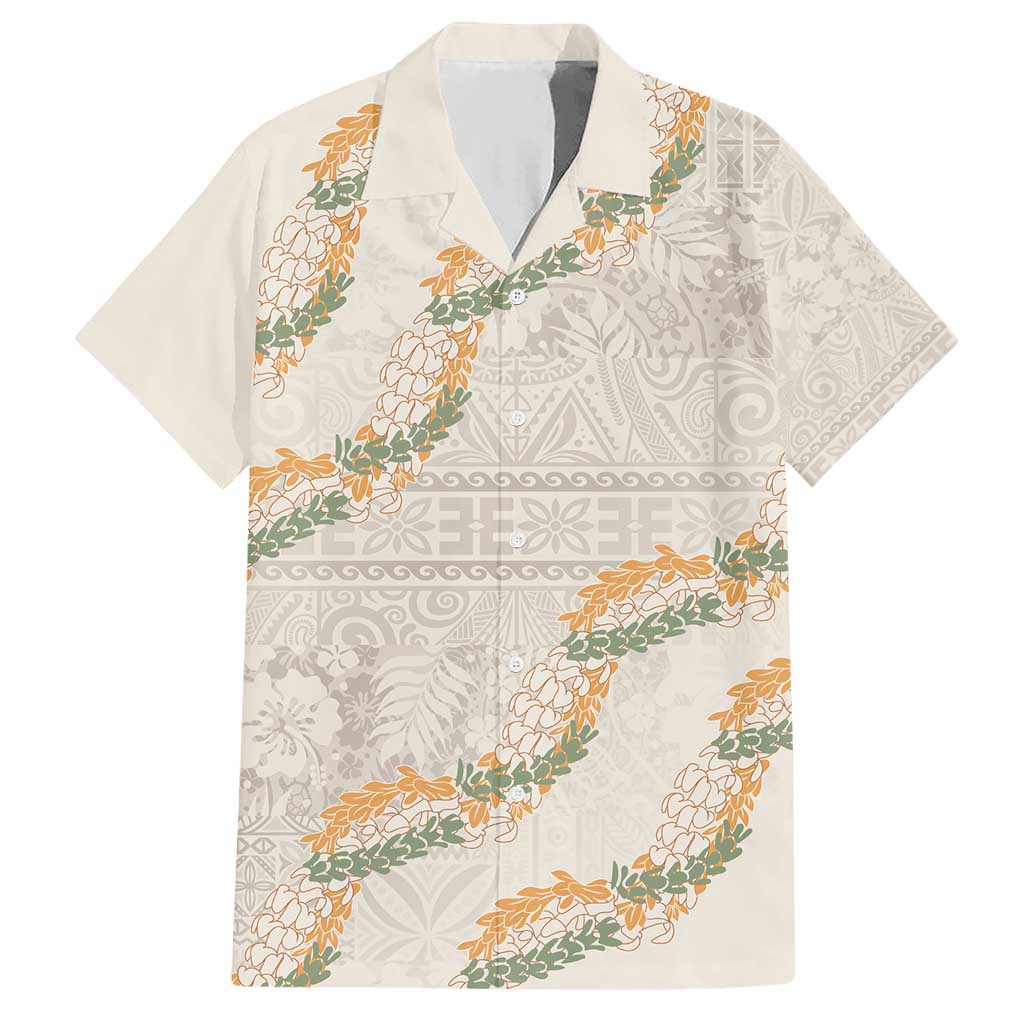 Aloha Pakalana and Puakenikeni Lei Hawaiian Shirt Beige Hawaiian Pattern LT9 Beige - Polynesian Pride