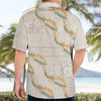 Aloha Pakalana and Puakenikeni Lei Hawaiian Shirt Beige Hawaiian Pattern LT9 - Polynesian Pride