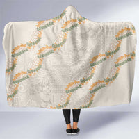 Aloha Pakalana and Puakenikeni Lei Hooded Blanket Beige Hawaiian Pattern LT9 One Size Beige - Polynesian Pride