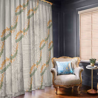 Aloha Pakalana and Puakenikeni Lei Window Curtain Beige Hawaiian Pattern LT9 - Polynesian Pride
