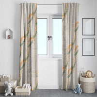 Aloha Pakalana and Puakenikeni Lei Window Curtain Beige Hawaiian Pattern LT9 - Polynesian Pride