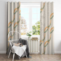Aloha Pakalana and Puakenikeni Lei Window Curtain Beige Hawaiian Pattern LT9 - Polynesian Pride