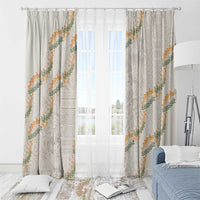 Aloha Pakalana and Puakenikeni Lei Window Curtain Beige Hawaiian Pattern LT9 - Polynesian Pride
