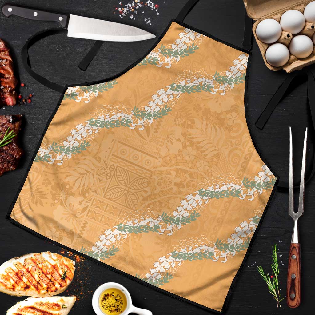 Aloha Pakalana and Puakenikeni Lei Apron Gold Hawaiian Pattern LT9 Gold - Polynesian Pride