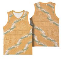 Aloha Pakalana and Puakenikeni Lei Basketball Jersey Gold Hawaiian Pattern LT9 - Polynesian Pride