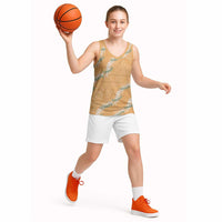 Aloha Pakalana and Puakenikeni Lei Basketball Jersey Gold Hawaiian Pattern LT9 - Polynesian Pride