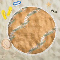 Aloha Pakalana and Puakenikeni Lei Beach Blanket Gold Hawaiian Pattern LT9 One Size 150cm Gold - Polynesian Pride