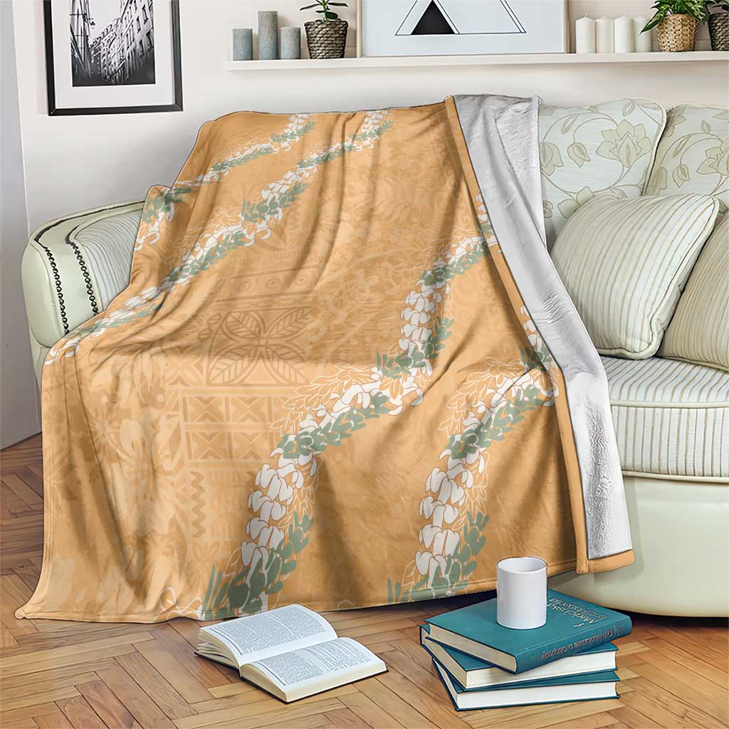 Aloha Pakalana and Puakenikeni Lei Blanket Gold Hawaiian Pattern LT9 Gold - Polynesian Pride