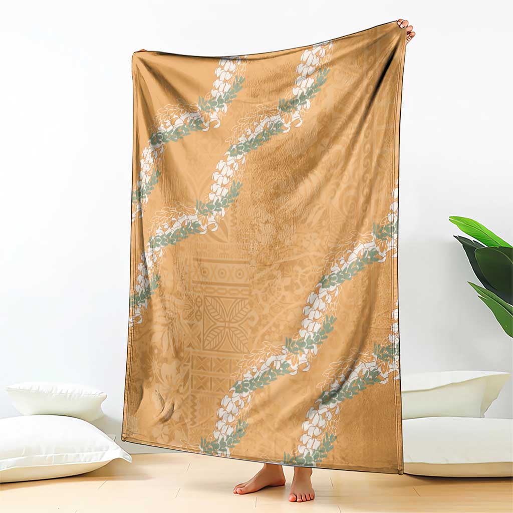 Aloha Pakalana and Puakenikeni Lei Blanket Gold Hawaiian Pattern LT9 - Polynesian Pride