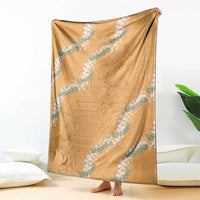 Aloha Pakalana and Puakenikeni Lei Blanket Gold Hawaiian Pattern LT9 - Polynesian Pride