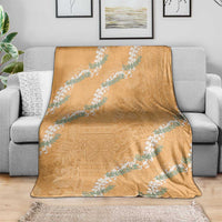 Aloha Pakalana and Puakenikeni Lei Blanket Gold Hawaiian Pattern LT9 - Polynesian Pride