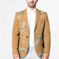 Aloha Pakalana and Puakenikeni Lei Blazer Gold Hawaiian Pattern LT9 - Polynesian Pride