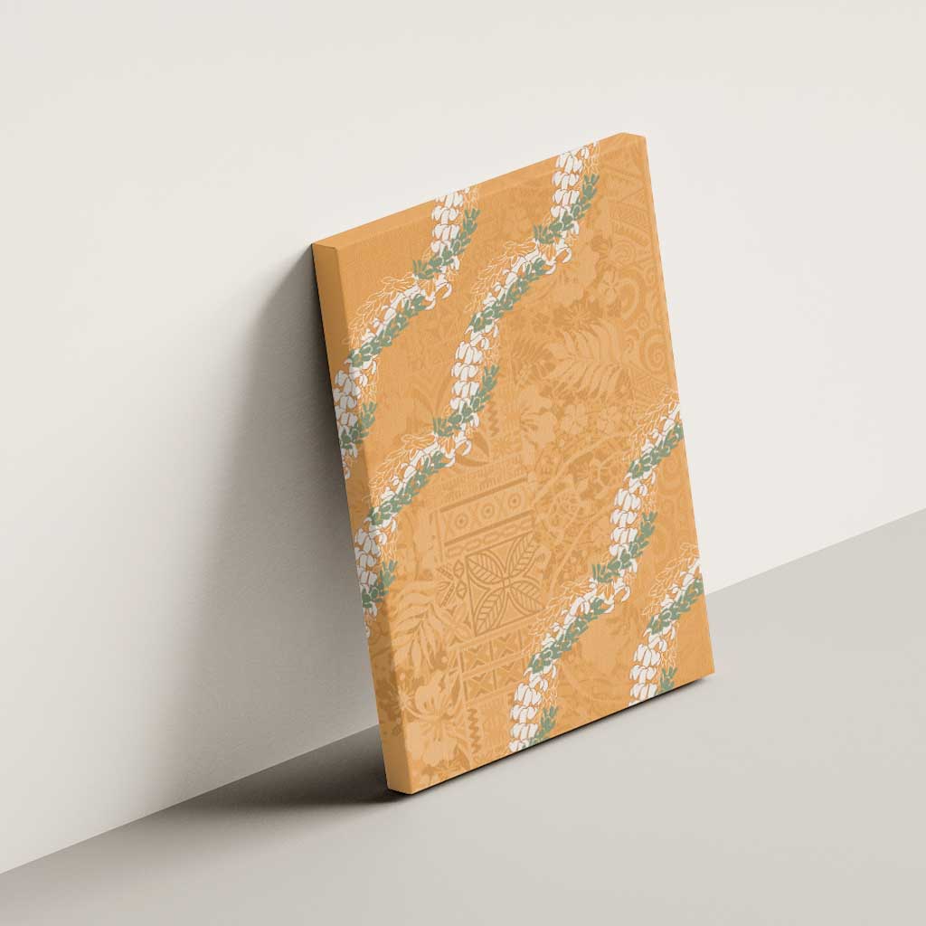 Aloha Pakalana and Puakenikeni Lei Canvas Wall Art Gold Hawaiian Pattern LT9 - Polynesian Pride