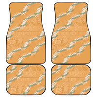 Aloha Pakalana and Puakenikeni Lei Car Mats Gold Hawaiian Pattern