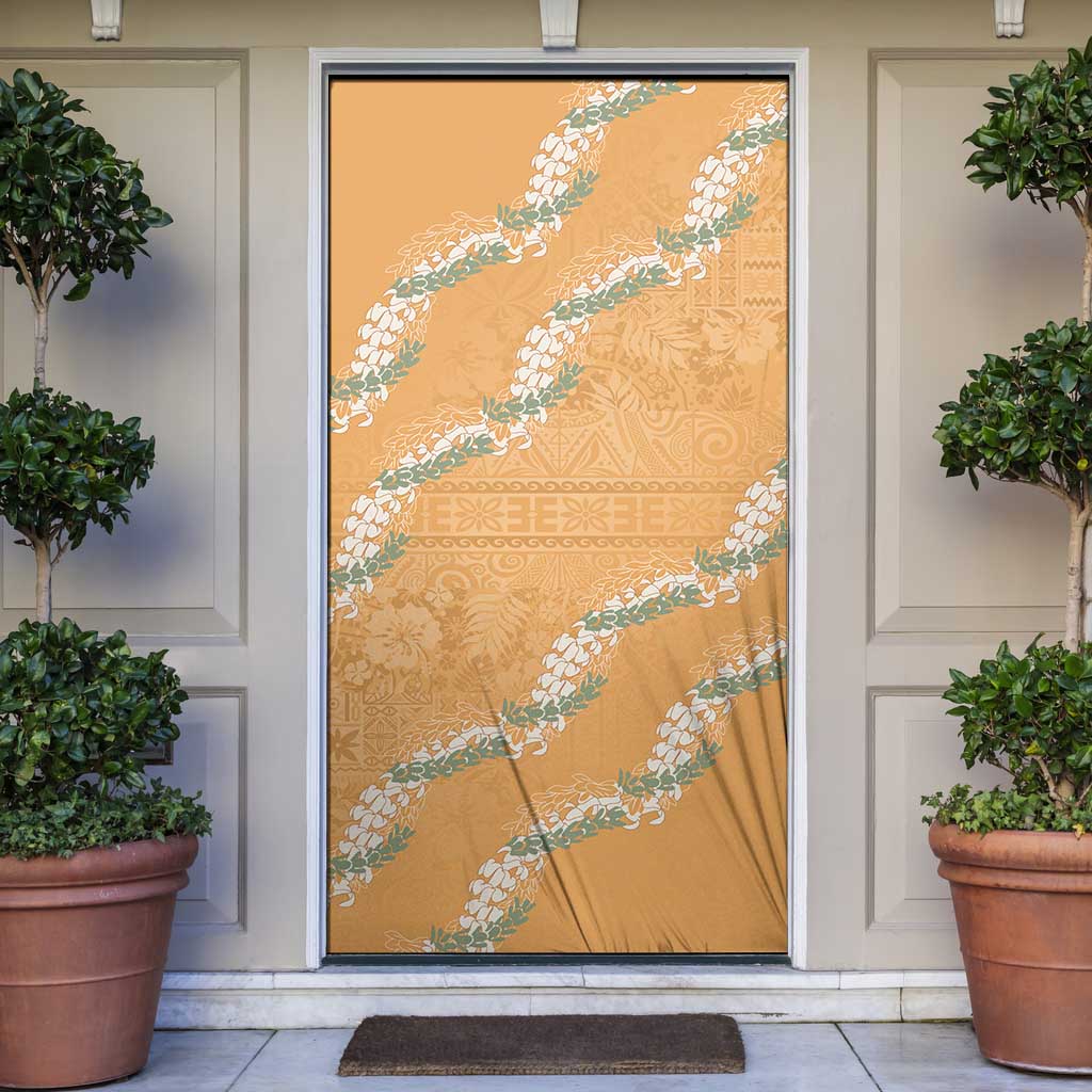 Aloha Pakalana and Puakenikeni Lei Door Cover Gold Hawaiian Pattern LT9 Gold - Polynesian Pride