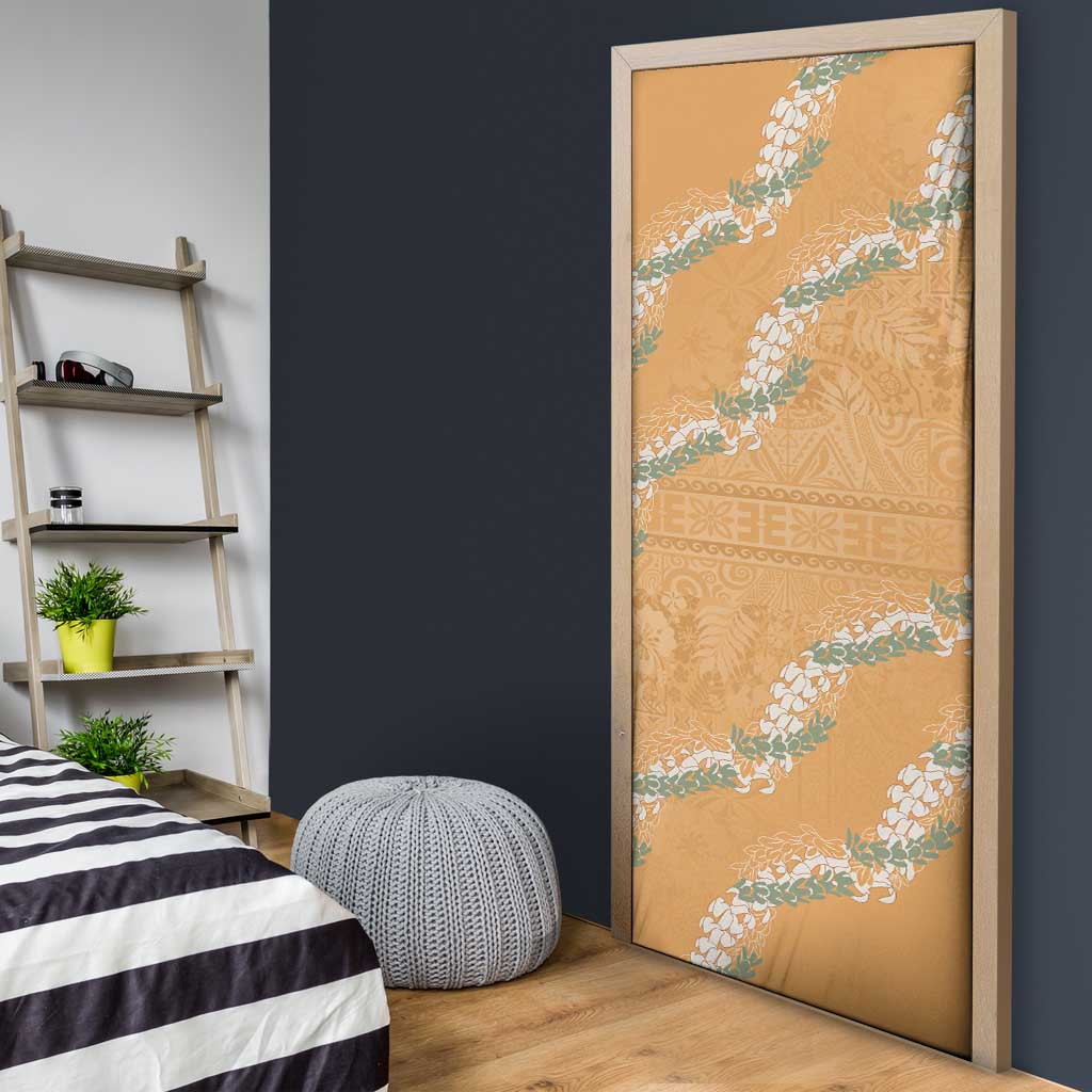 Aloha Pakalana and Puakenikeni Lei Door Cover Gold Hawaiian Pattern LT9 - Polynesian Pride