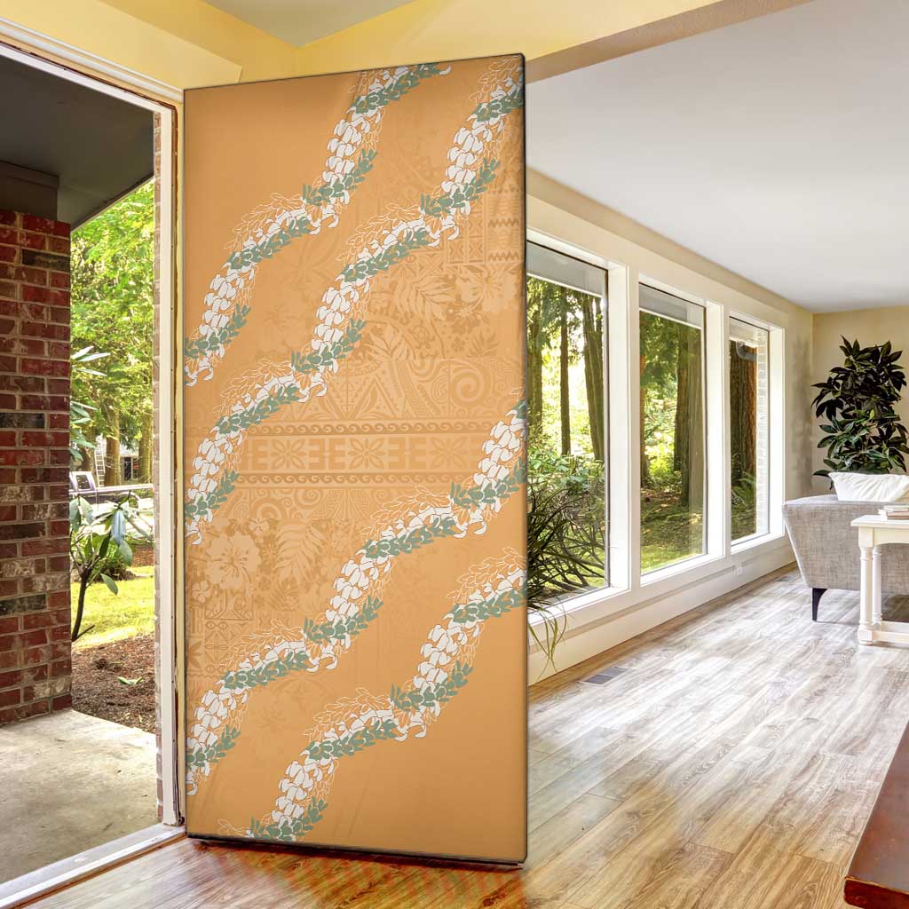 Aloha Pakalana and Puakenikeni Lei Door Cover Gold Hawaiian Pattern LT9 - Polynesian Pride