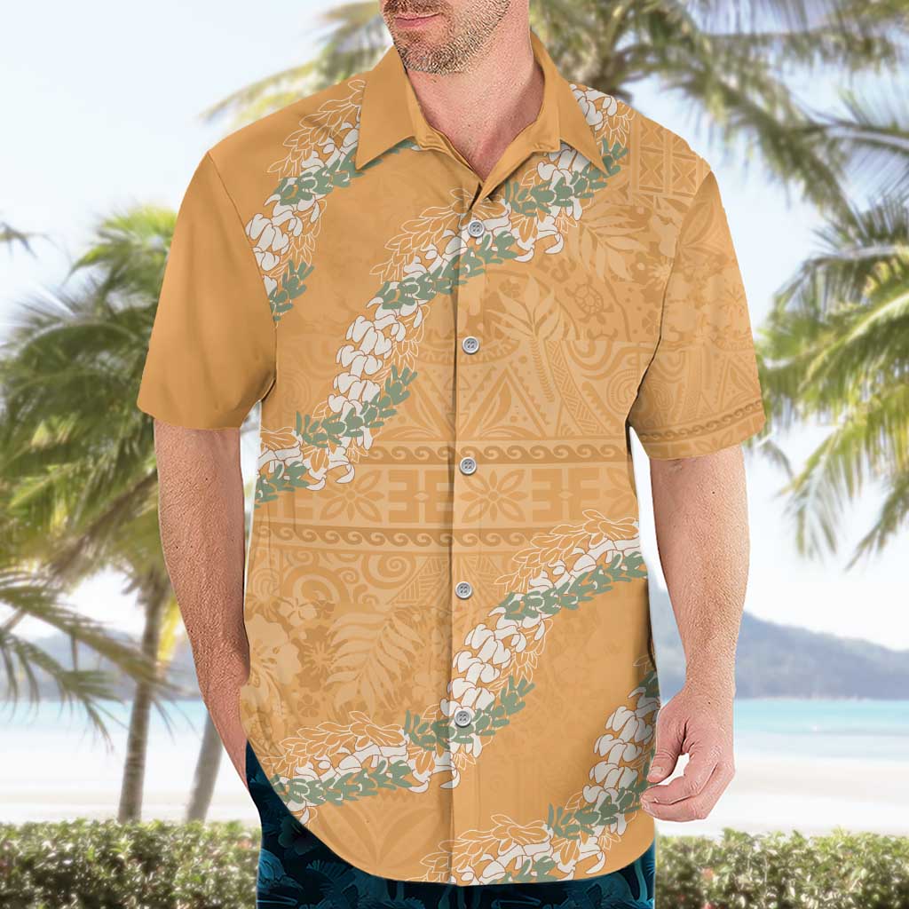 Aloha Pakalana and Puakenikeni Lei Hawaiian Shirt Gold Hawaiian Pattern LT9 - Polynesian Pride