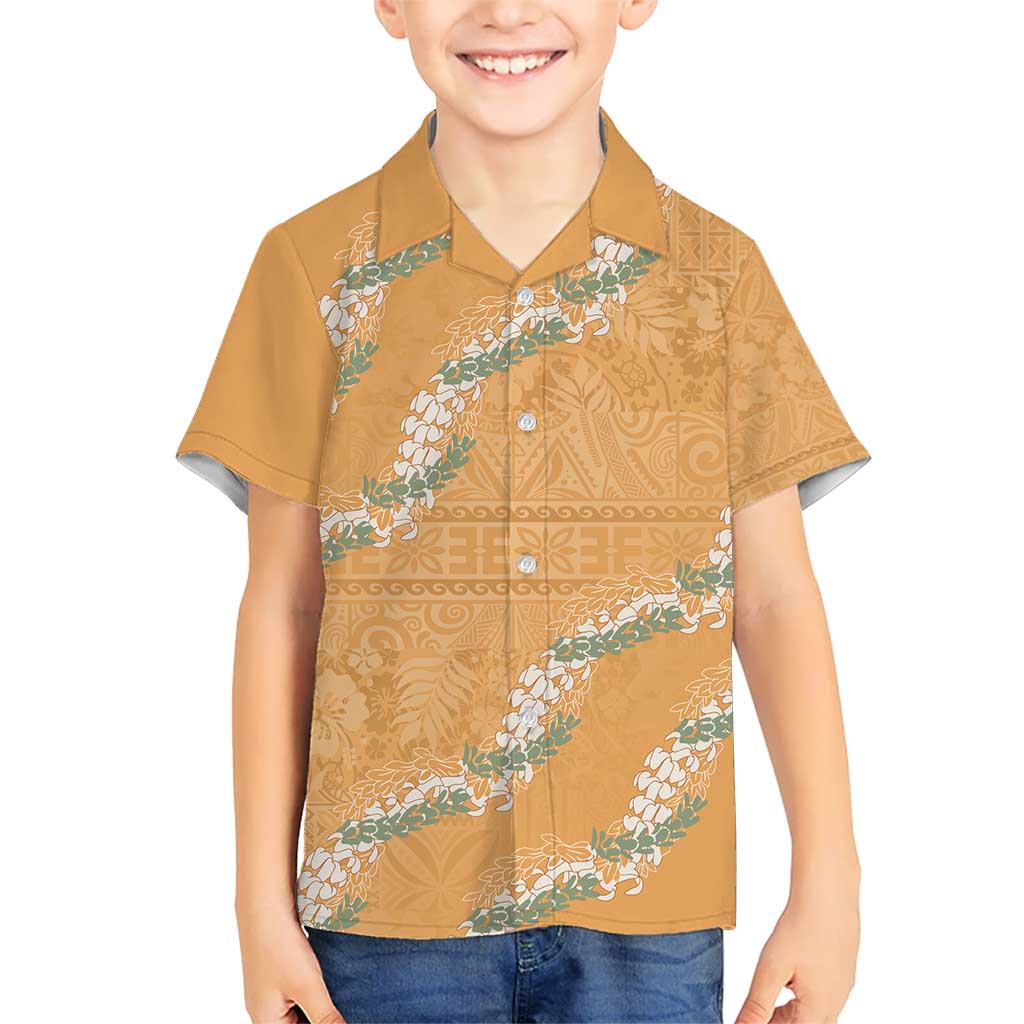 Aloha Pakalana and Puakenikeni Lei Hawaiian Shirt Gold Hawaiian Pattern LT9 - Polynesian Pride
