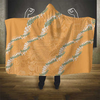 Aloha Pakalana and Puakenikeni Lei Hooded Blanket Gold Hawaiian Pattern LT9 - Polynesian Pride