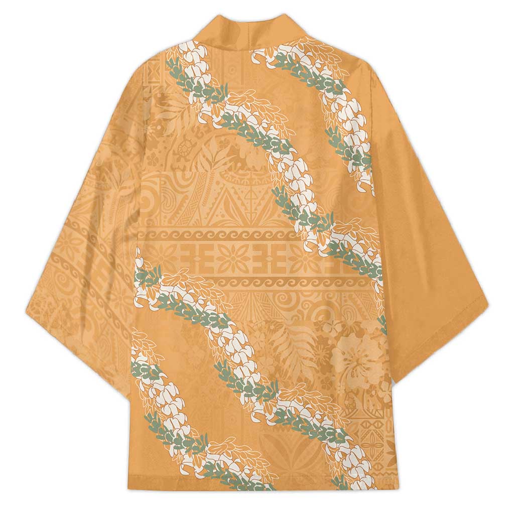 Aloha Pakalana and Puakenikeni Lei Kimono Gold Hawaiian Pattern LT9 - Polynesian Pride