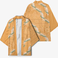 Aloha Pakalana and Puakenikeni Lei Kimono Gold Hawaiian Pattern LT9 - Polynesian Pride