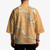 Aloha Pakalana and Puakenikeni Lei Kimono Gold Hawaiian Pattern LT9 - Polynesian Pride