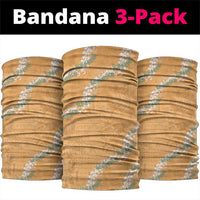 Aloha Pakalana and Puakenikeni Lei Neck Gaiter Gold Hawaiian Pattern - Polynesian Pride