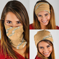 Aloha Pakalana and Puakenikeni Lei Neck Gaiter Gold Hawaiian Pattern - Polynesian Pride