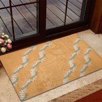 Aloha Pakalana and Puakenikeni Lei Rubber Doormat Gold Hawaiian Pattern LT9 - Polynesian Pride