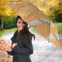 Aloha Pakalana and Puakenikeni Lei Umbrella Gold Hawaiian Pattern LT9 - Polynesian Pride