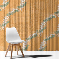 Aloha Pakalana and Puakenikeni Lei Window Curtain Gold Hawaiian Pattern LT9 - Polynesian Pride
