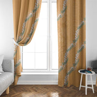 Aloha Pakalana and Puakenikeni Lei Window Curtain Gold Hawaiian Pattern LT9 - Polynesian Pride