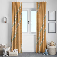 Aloha Pakalana and Puakenikeni Lei Window Curtain Gold Hawaiian Pattern LT9 - Polynesian Pride