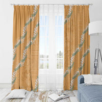 Aloha Pakalana and Puakenikeni Lei Window Curtain Gold Hawaiian Pattern LT9 - Polynesian Pride
