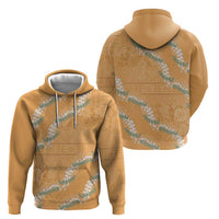 Aloha Pakalana and Puakenikeni Lei Zip Hoodie Gold Hawaiian Pattern