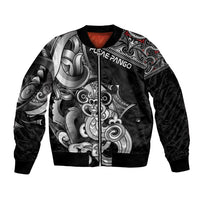 Personalised New Zealand Potae Pango Cricket Bomber Jacket Special Maori Hei Tiki Tribal Tattoo LT9 Unisex Black - Polynesian Pride