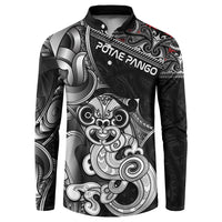 Personalised New Zealand Potae Pango Cricket Button Sweatshirt Special Maori Hei Tiki Tribal Tattoo