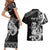 Personalised New Zealand Potae Pango Cricket Couples Matching Short Sleeve Bodycon Dress and Hawaiian Shirt Special Maori Hei Tiki Tribal Tattoo