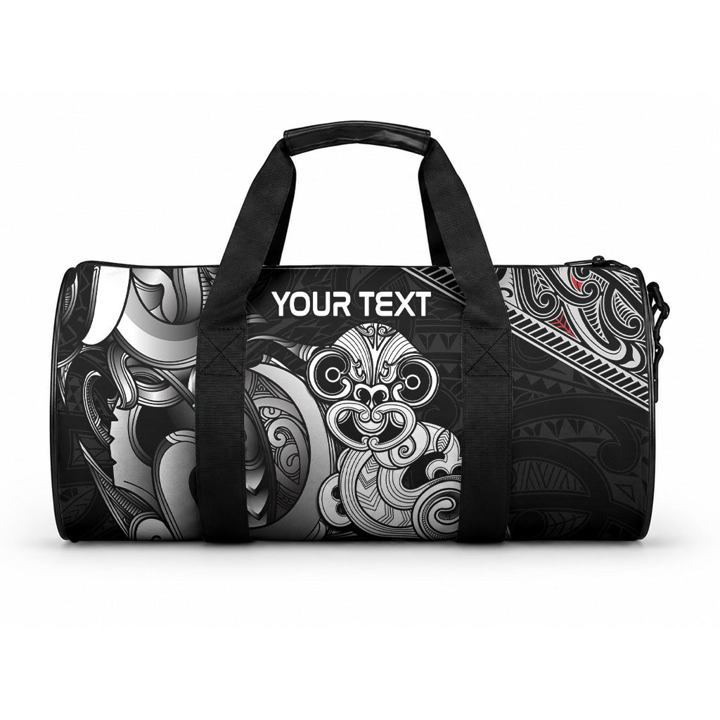Personalised New Zealand Potae Pango Cricket Duffle Bag Special Maori Hei Tiki Tribal Tattoo LT9 One size Black - Polynesian Pride