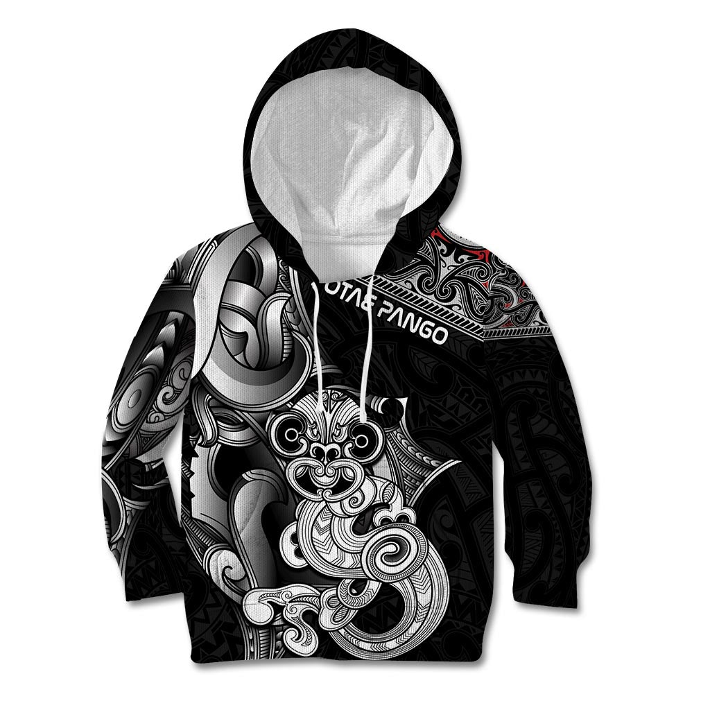 Personalised New Zealand Potae Pango Cricket Kid Hoodie Special Maori Hei Tiki Tribal Tattoo